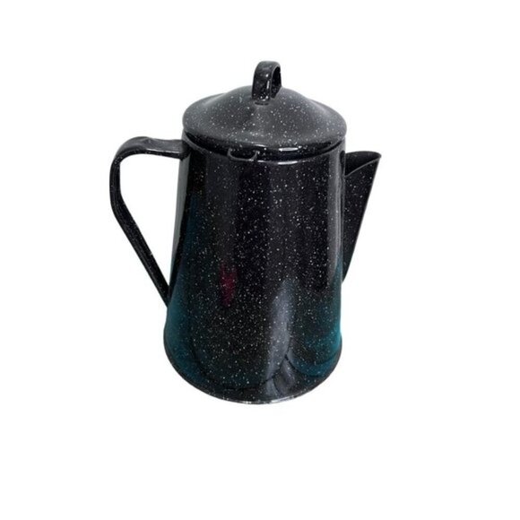 Vintage Black Graniteware Enamel Coffee Pot | Campware - Picture 1 of 10